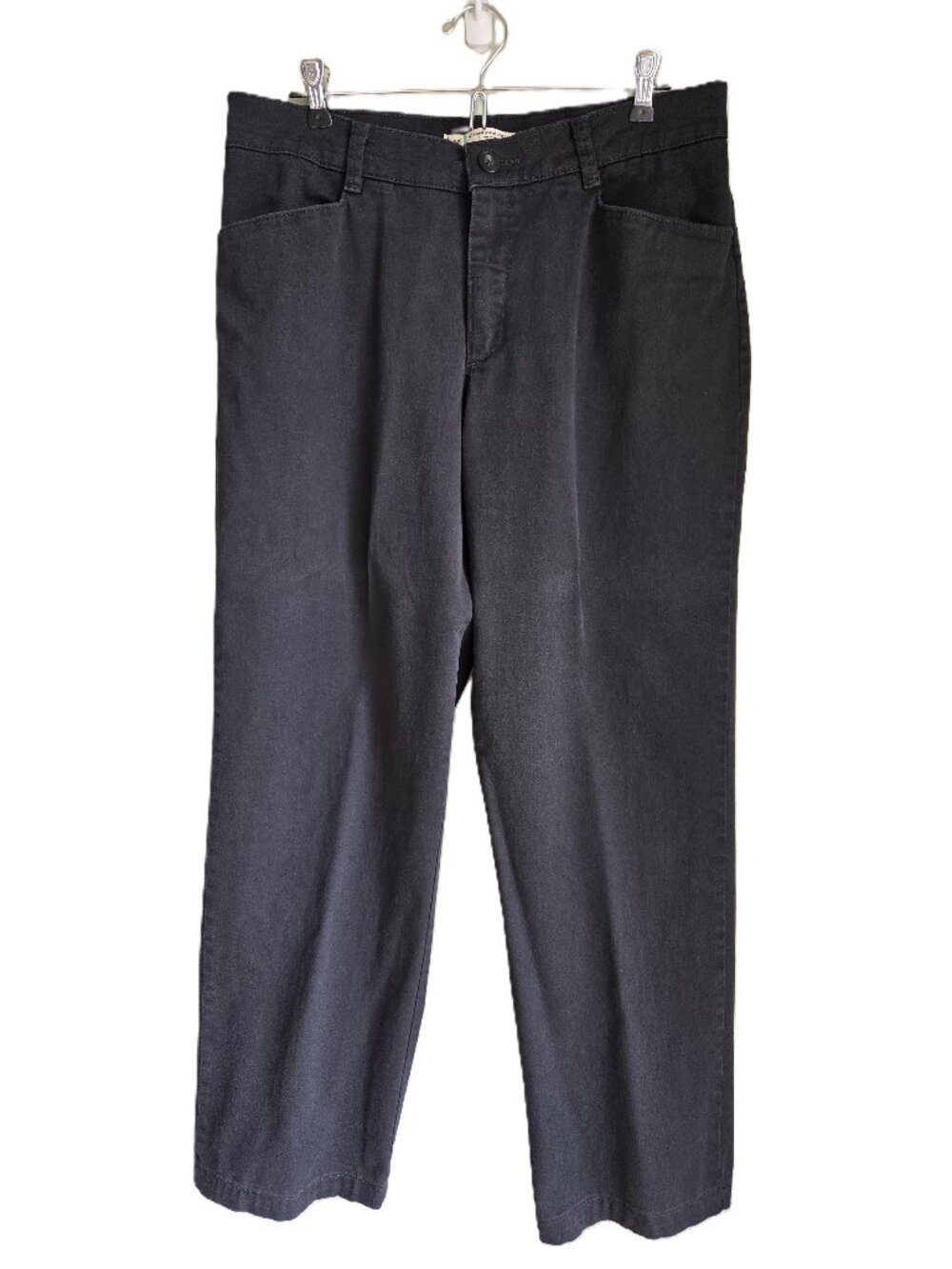 LEE RELAXED FIT Mom Black Denim Jeans Tapered Leg High-Rise Women's 12M